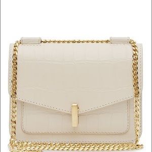 REISS Elliot Lock Chain Mini Bag in Cream